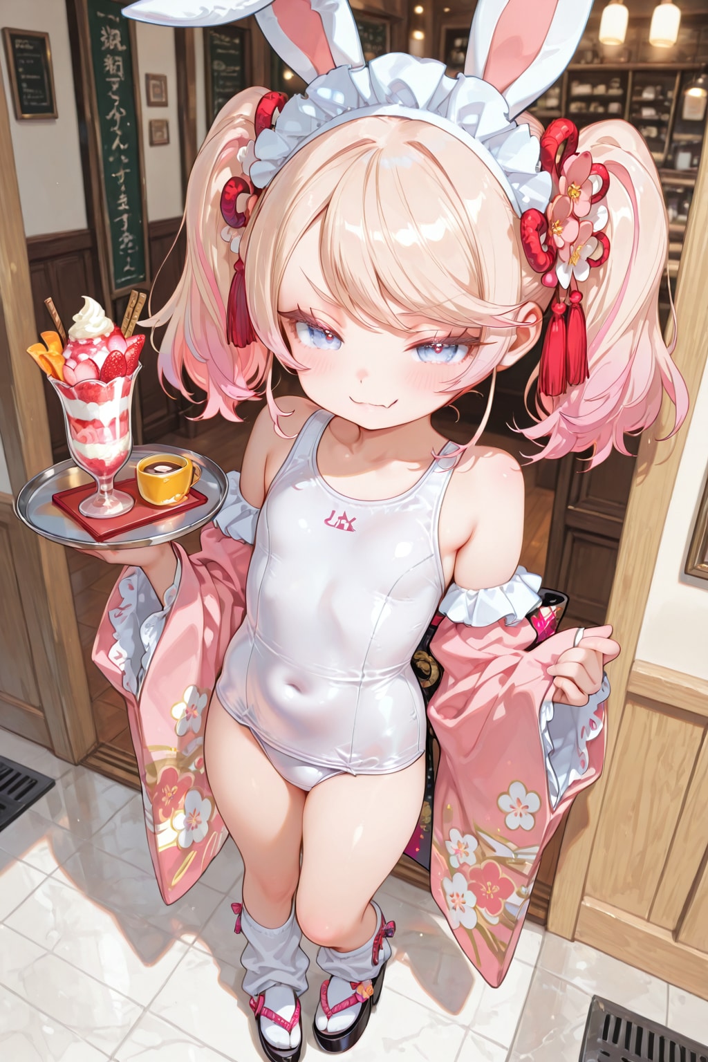 スク水バニー和メイド♡ | の人気AIイラスト・グラビア