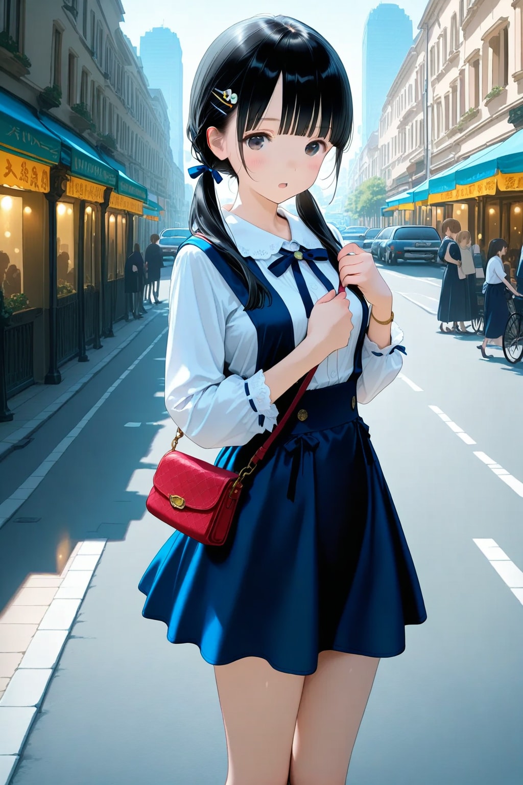 街でクラスメートの男子と出会った次女ちゃん🌕✨