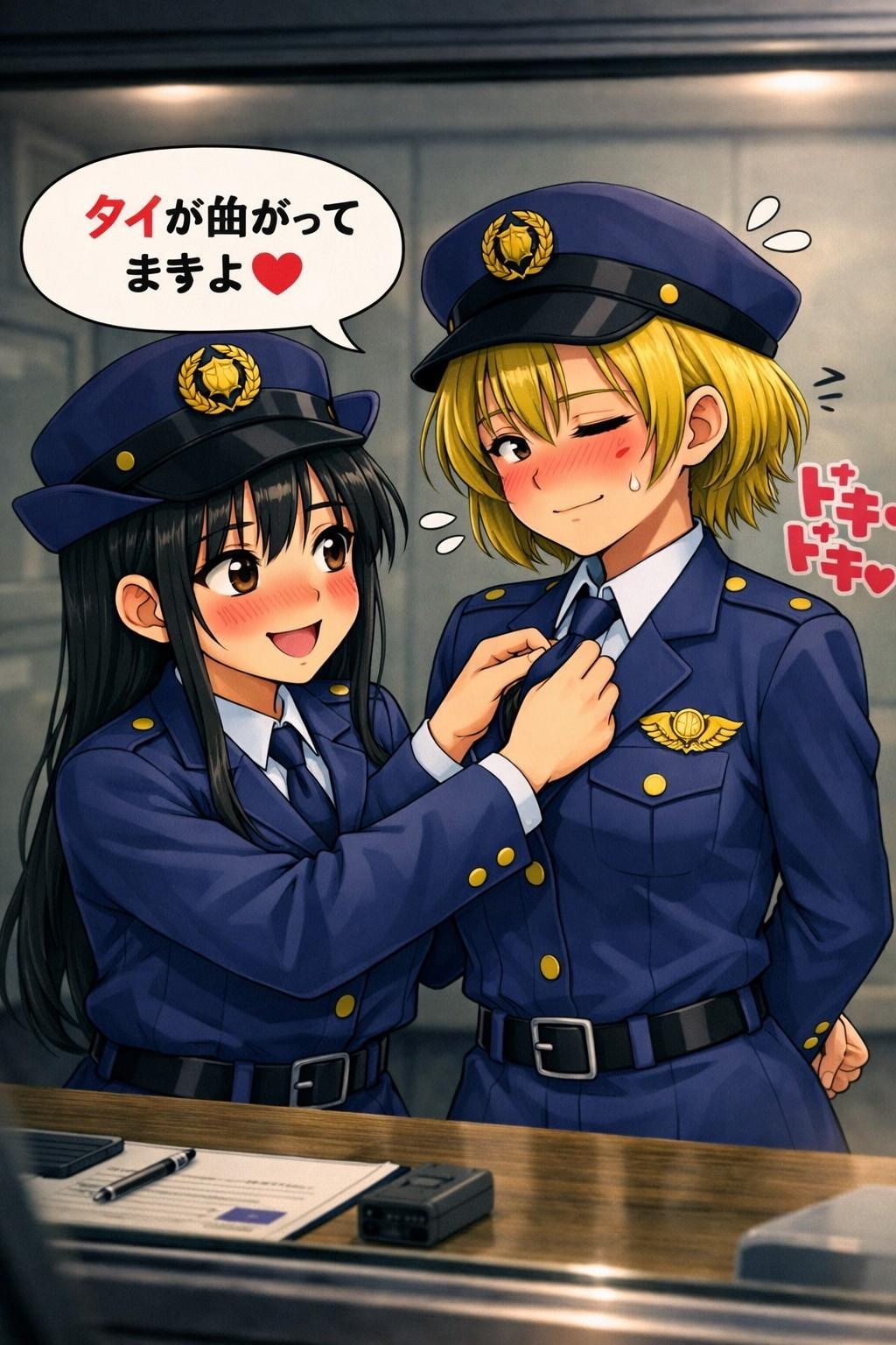 取調室のガラス越しに（女性警察官の日　01）