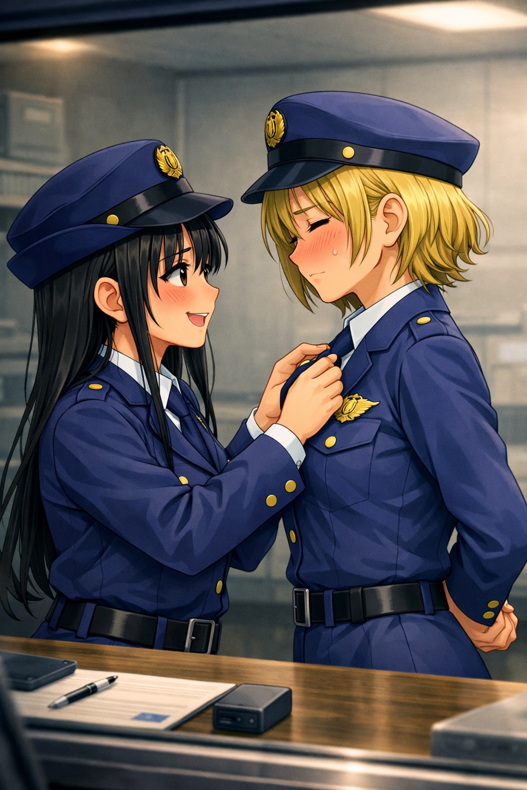 取調室のガラス越しに（女性警察官の日　01）