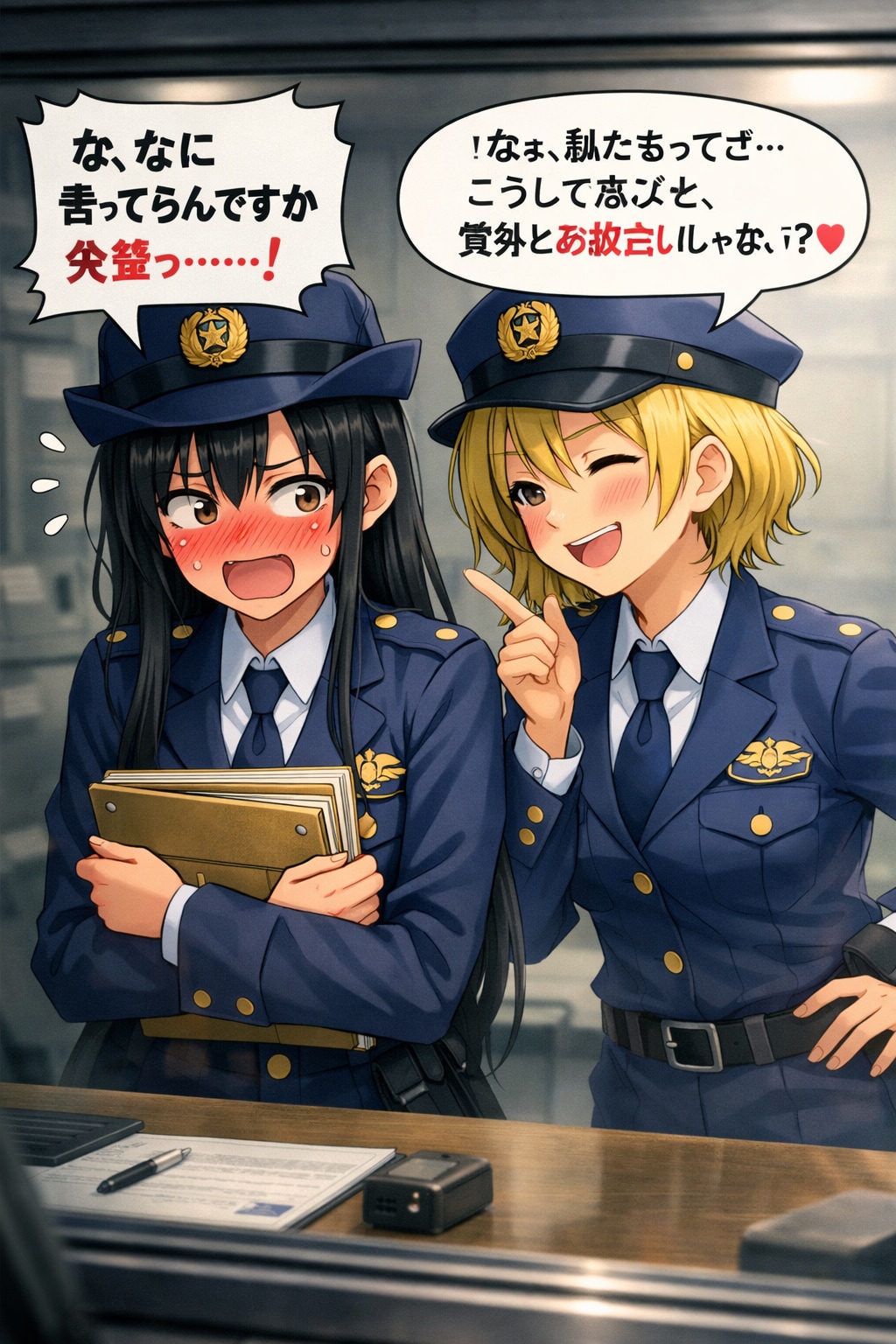 取調室のガラス越しに（女性警察官の日　01）