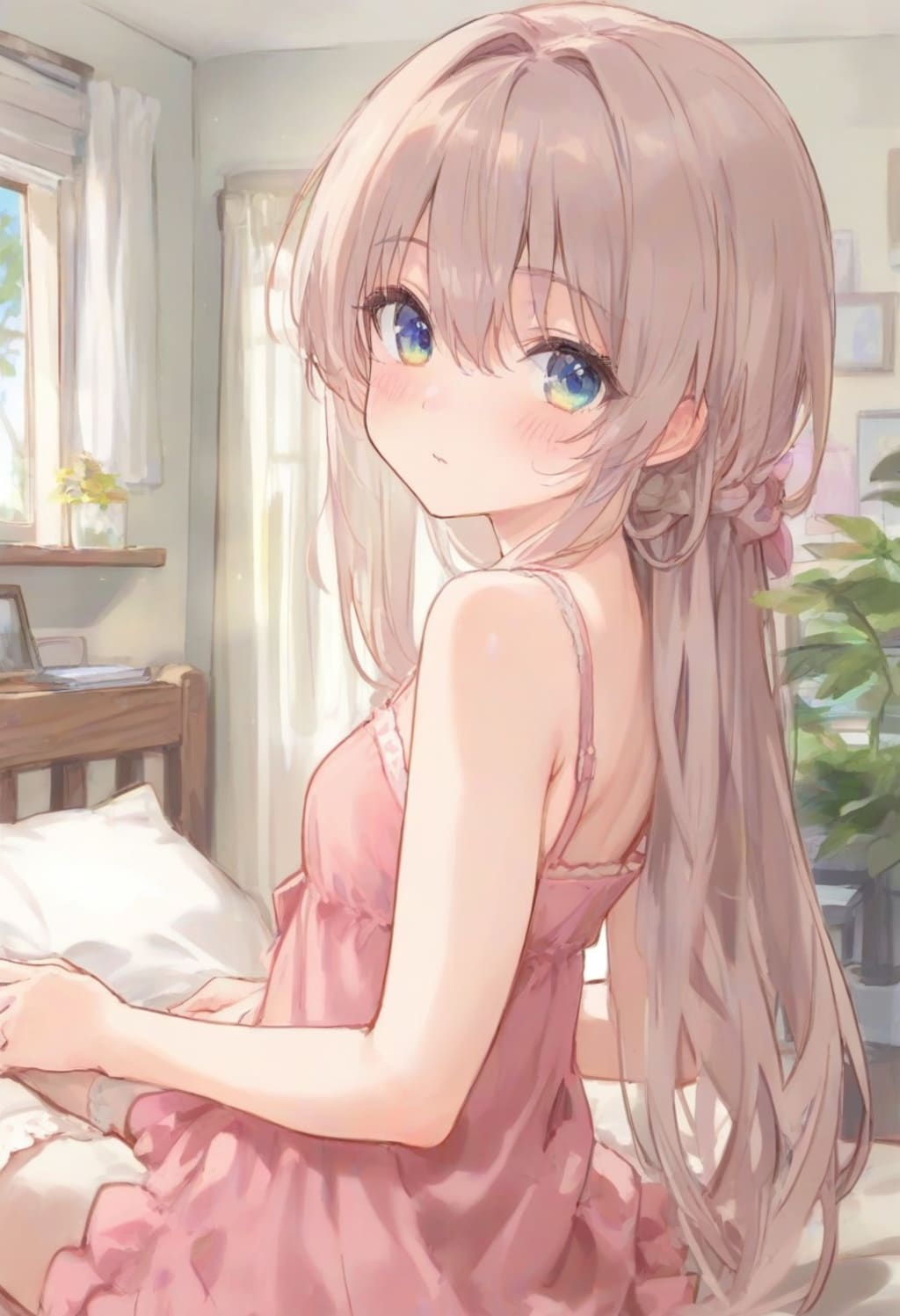 少女の部屋(水彩タッチ)(129)
