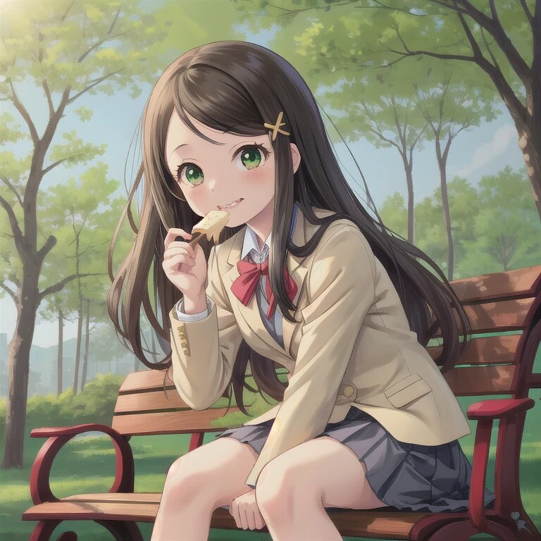 黒髪ロングでブレザーの少女９３ | の人気AIイラスト・グラビア