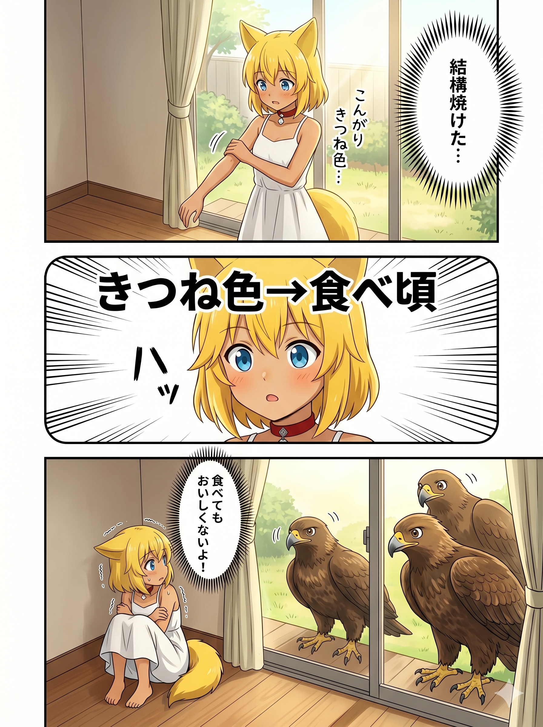 天敵のイヌワシさんに目をつけられるキツネ | の人気AIイラスト・グラビア