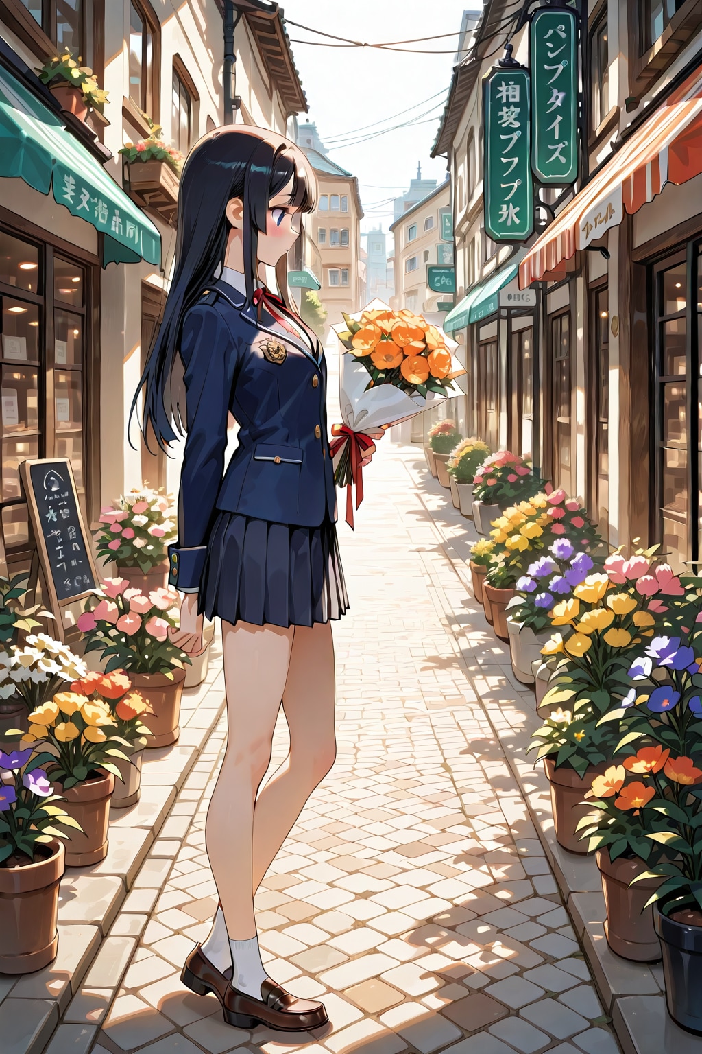プレゼントの花を買う① | の人気AIイラスト・グラビア