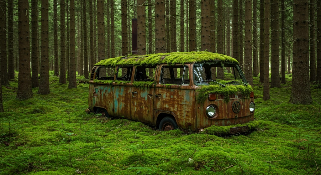 放置されたフォルクスワーゲンバス