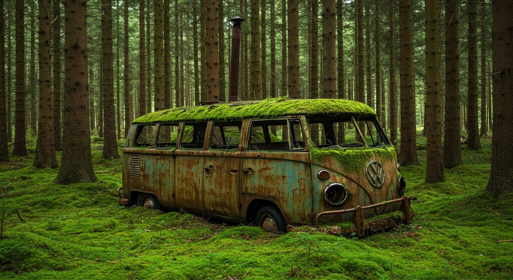 放置されたフォルクスワーゲンバス