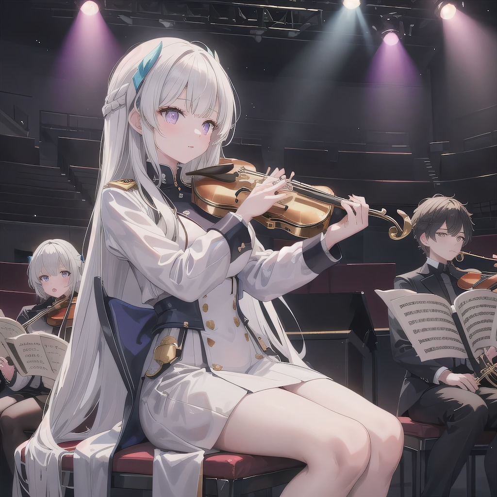 白髪ロングでブラスバンドの少女５