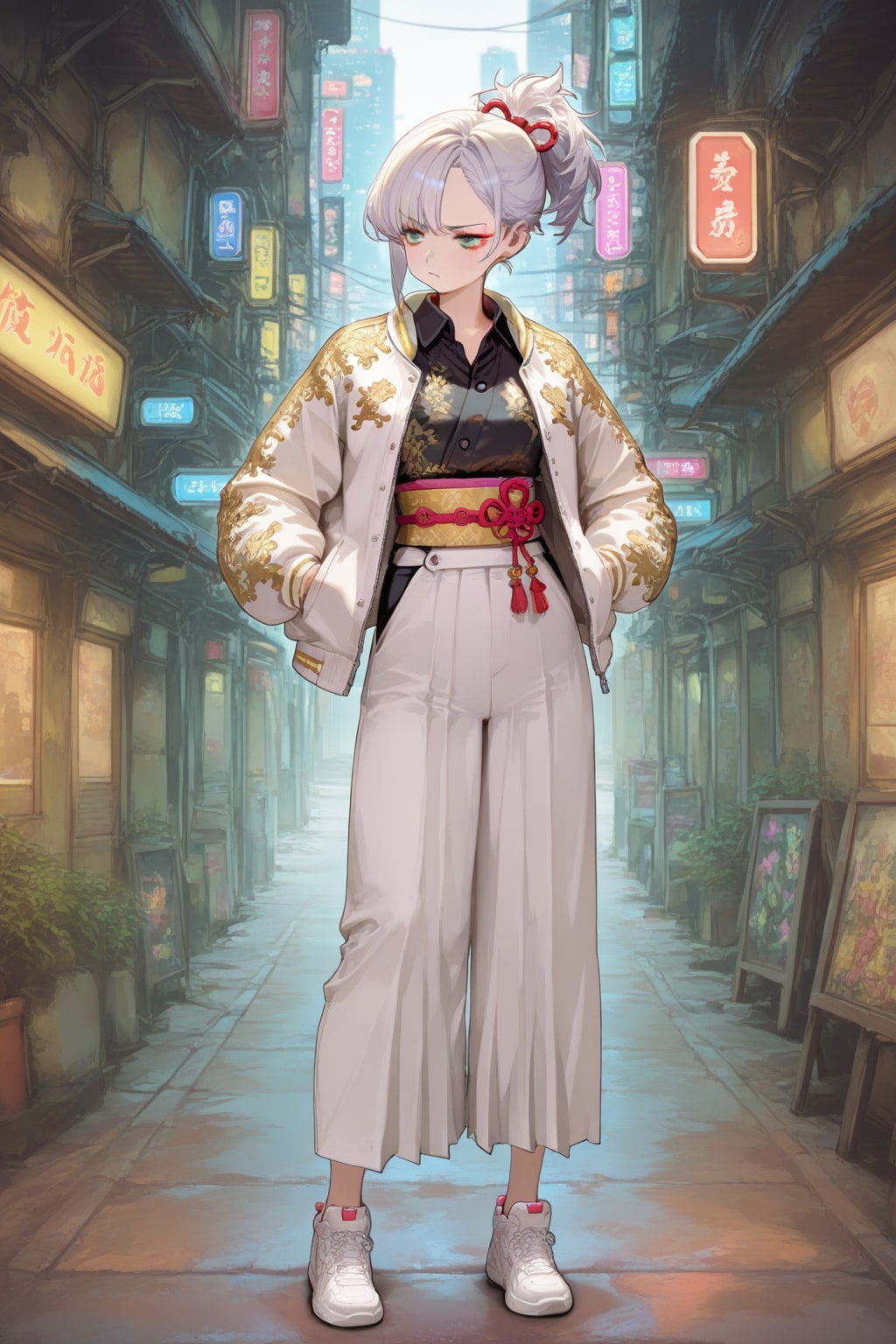 和装スカジャン女子