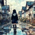 街と水たまり、少女235 3枚目