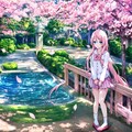 桜と少女 2枚目