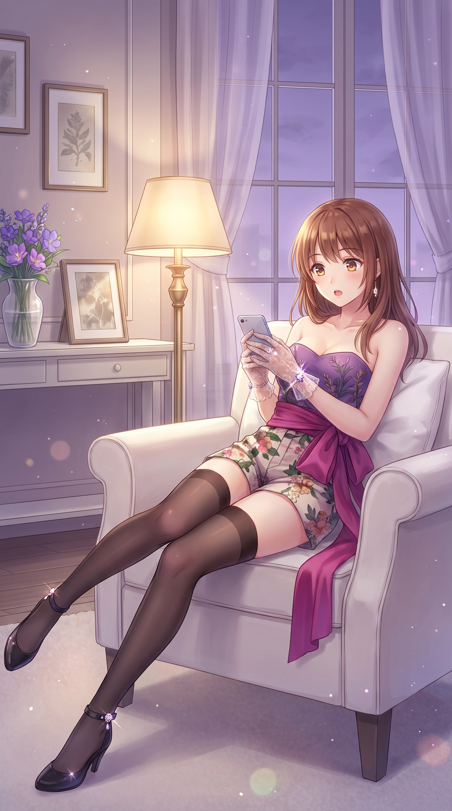 紫花帯の少女 | の人気AIイラスト・グラビア