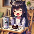 チョコケーキを食べて感動している小さな女の子 5枚目
