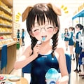 DRAGONお試し、スク水モールで夏のスイーツを楽しむ犬娘委員長ちゃん 4枚目