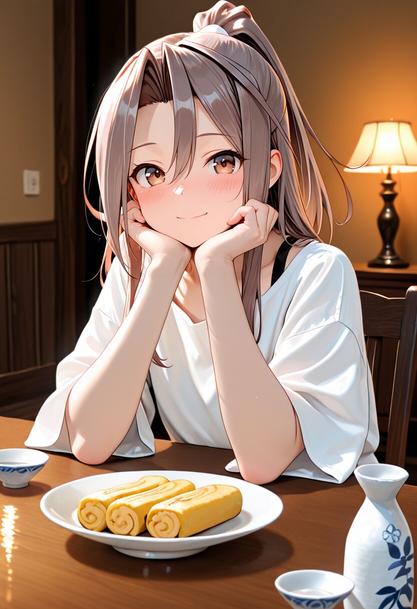 ふふ…今日の玉子焼きはお酒にも合うようにしてみたの♥