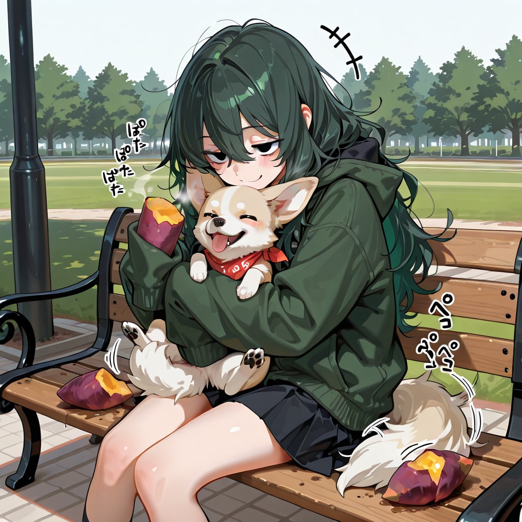 ECHIDNAで萌え袖焼き芋チワワ