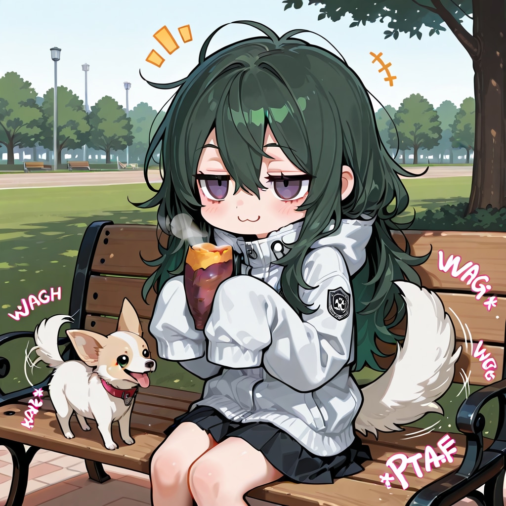 ECHIDNAで萌え袖焼き芋チワワ