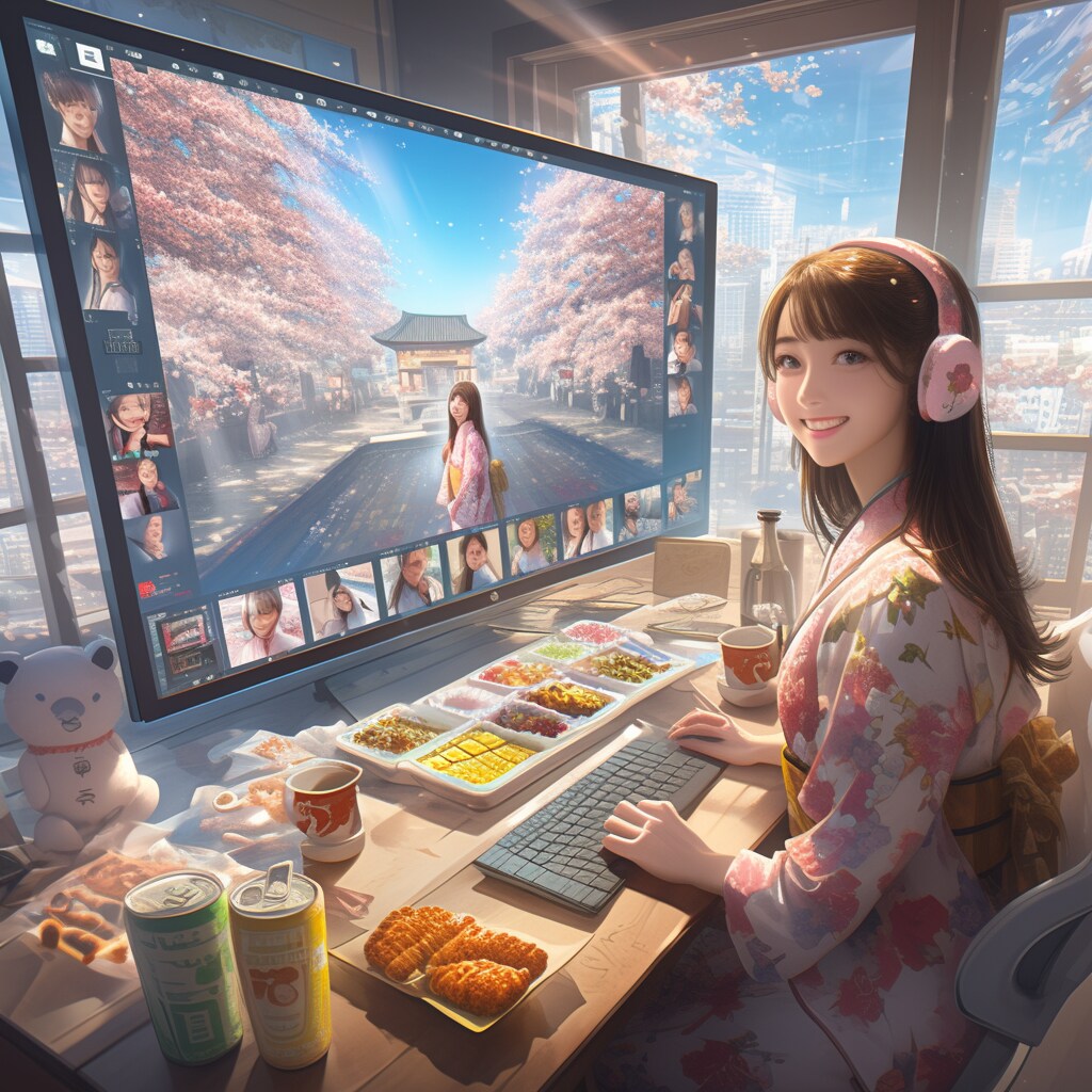 オンライン花見の日１ | の人気AIイラスト・グラビア