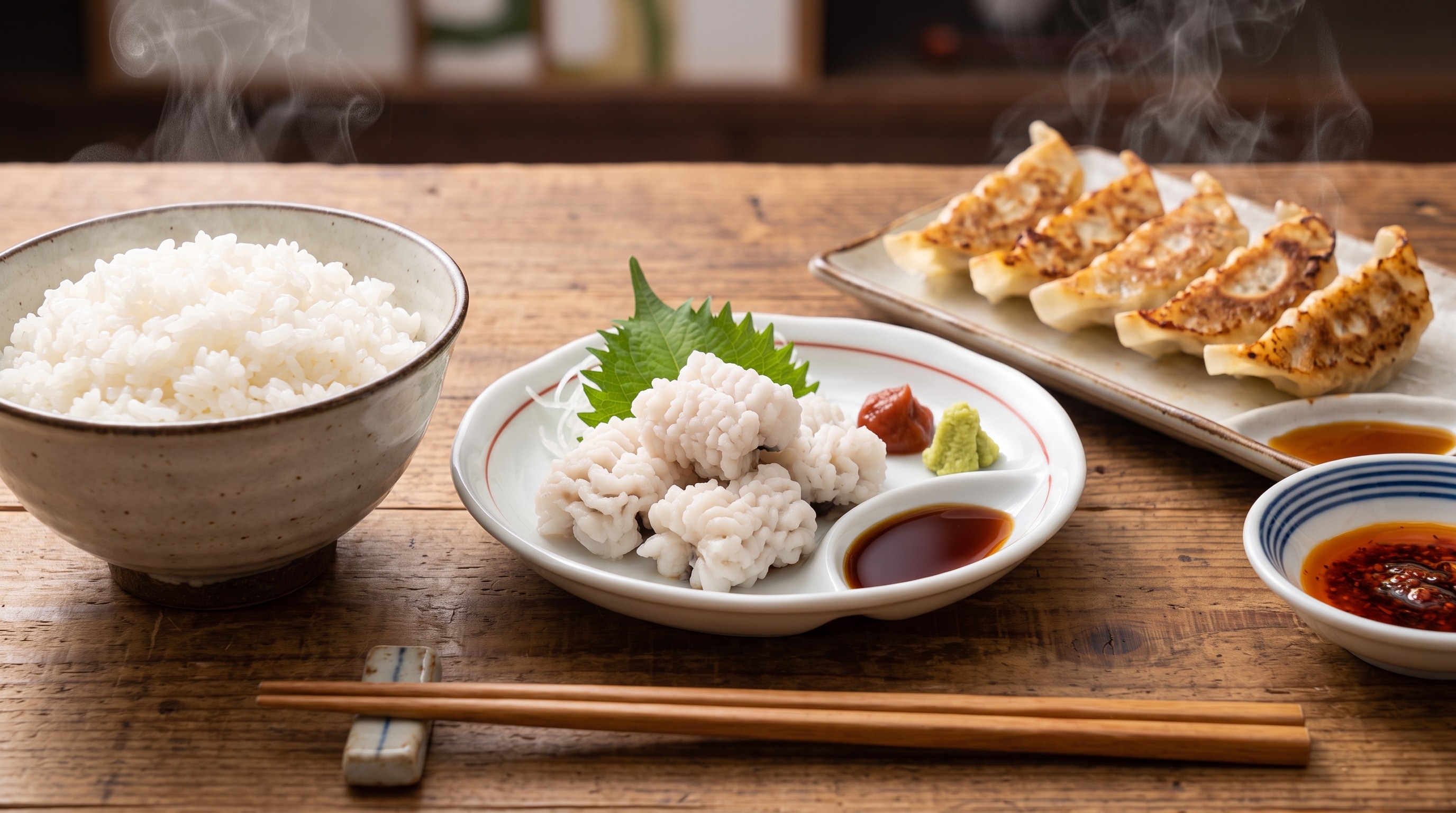摩訶不思議食堂の鱧の落としと餃子のセット | の人気AIイラスト・グラビア
