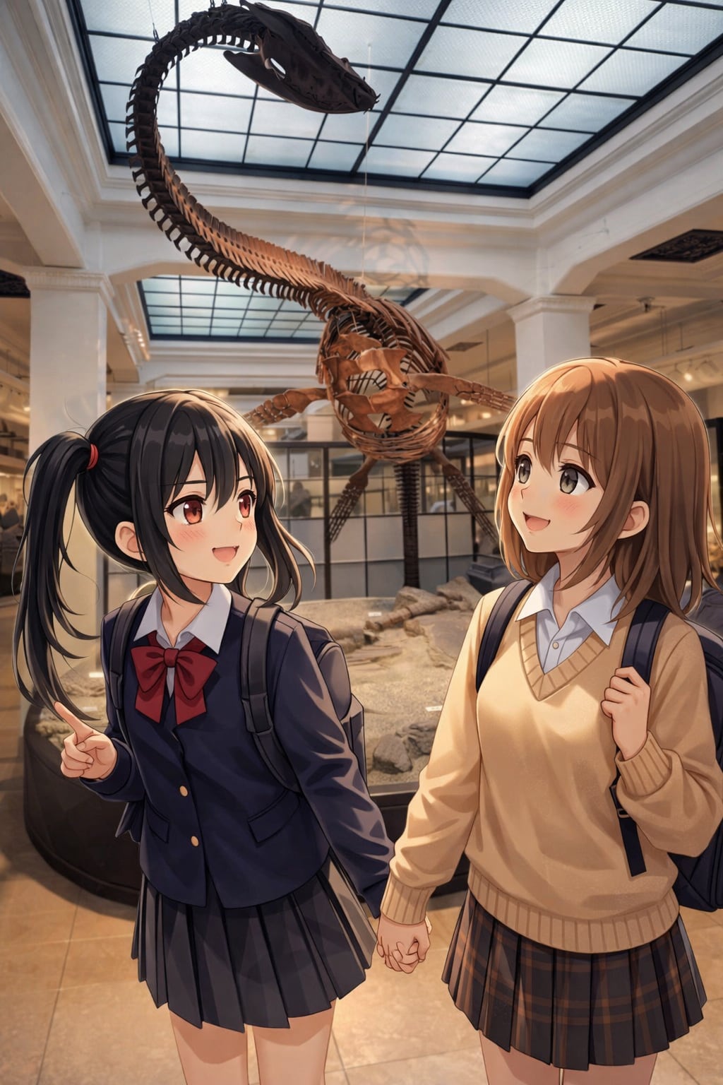 常設展示、ワニ展、大絶滅展のはしご。（国際博物館の日）
