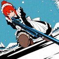 メイド服と雪景色での狙撃 2枚目