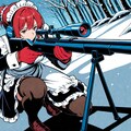 メイド服と雪景色での狙撃 3枚目