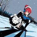 メイド服と雪景色での狙撃 5枚目