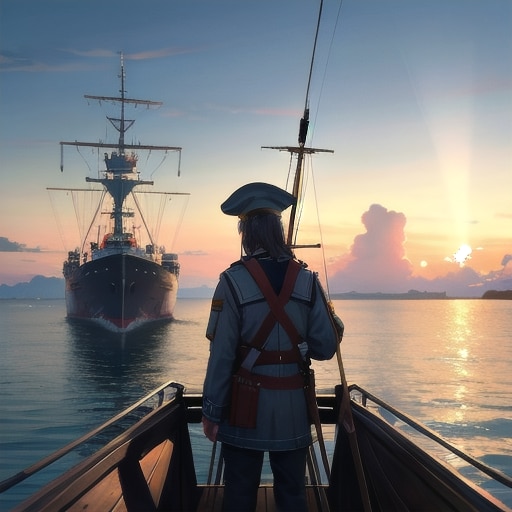 軍艦の夕暮れ | の人気AIイラスト・グラビア