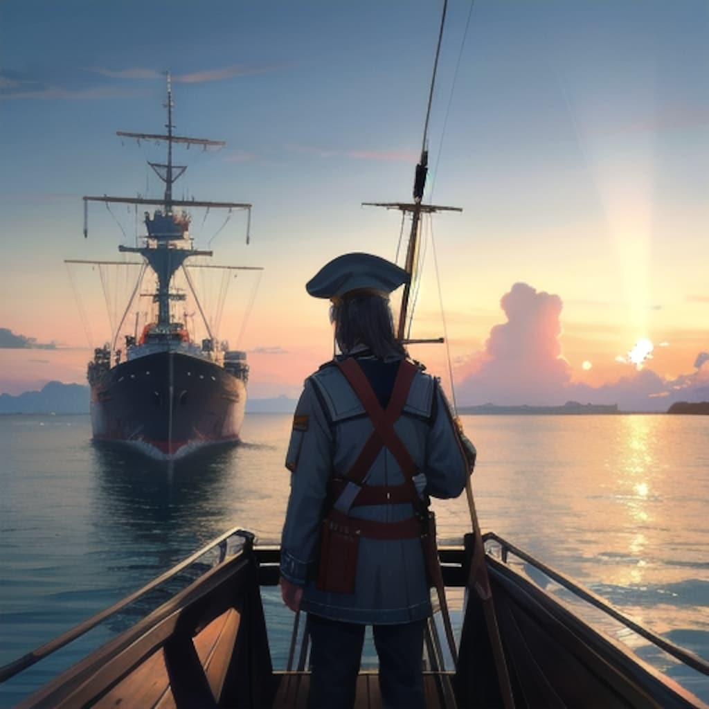 軍艦の夕暮れ