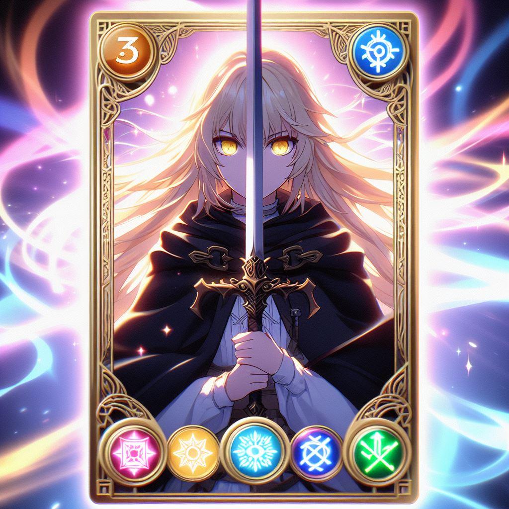 剣の誓い(トレカ風ブロンドの女騎士さん)