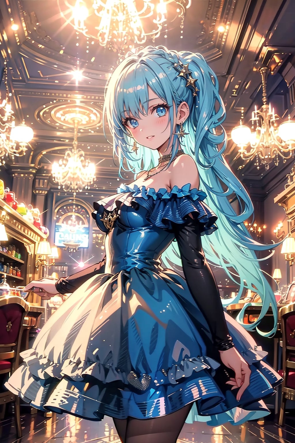 TOPAZ+αで潮音さん(青のゴージャスドレス)