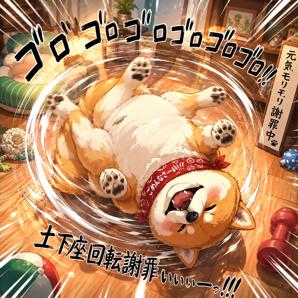 ローリング腹見せ