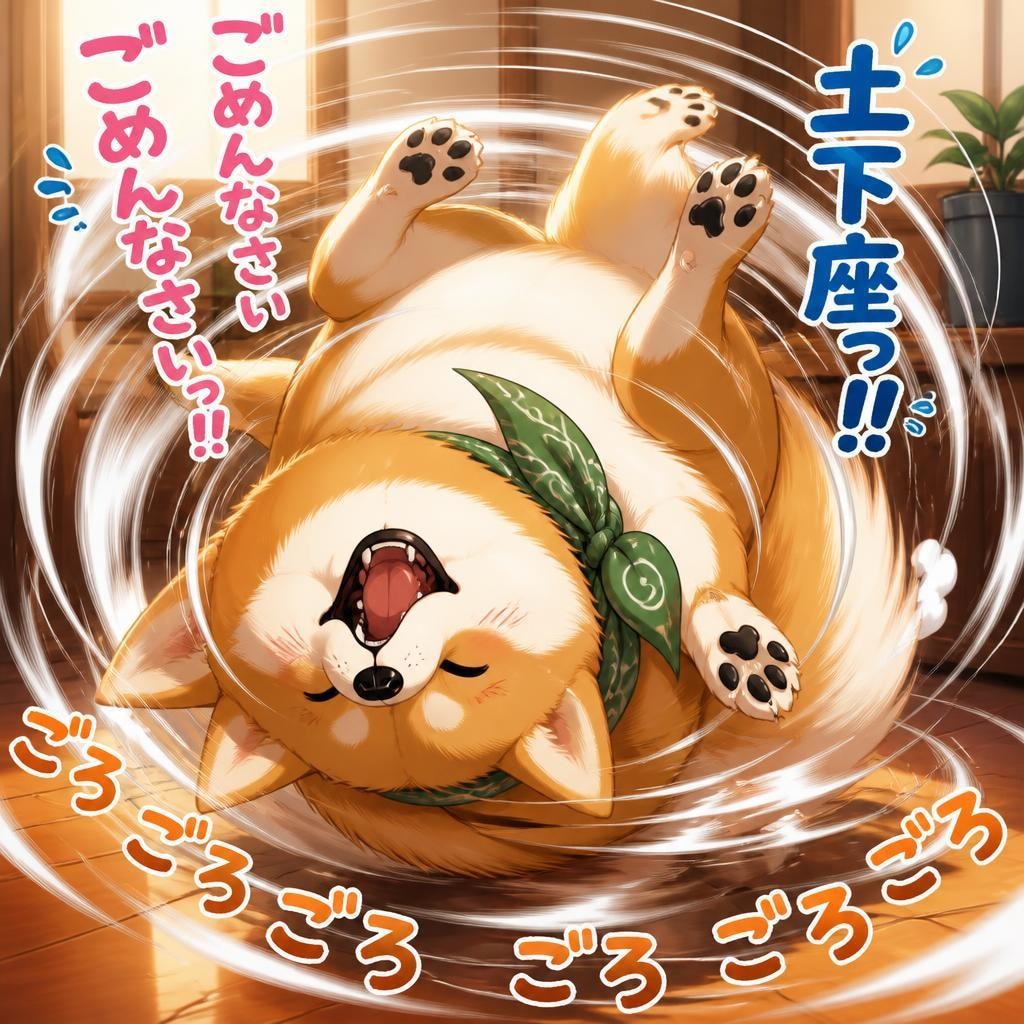 ローリング腹見せ
