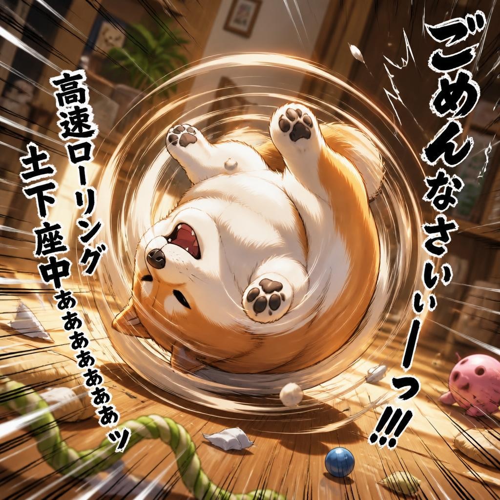 ローリング腹見せ