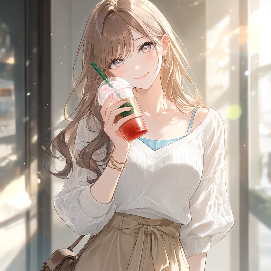 休憩中のオフィス女子。