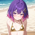 金色ビキニの女の子 6枚目