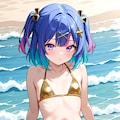 金色ビキニの女の子 5枚目