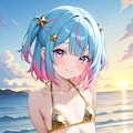 金色ビキニの女の子 4枚目