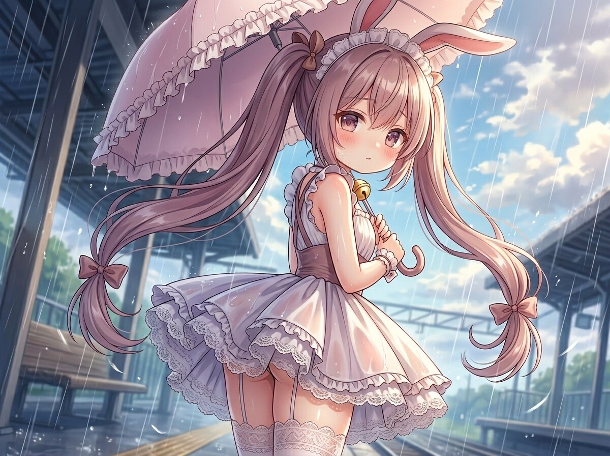 ももツイぴょん。雨