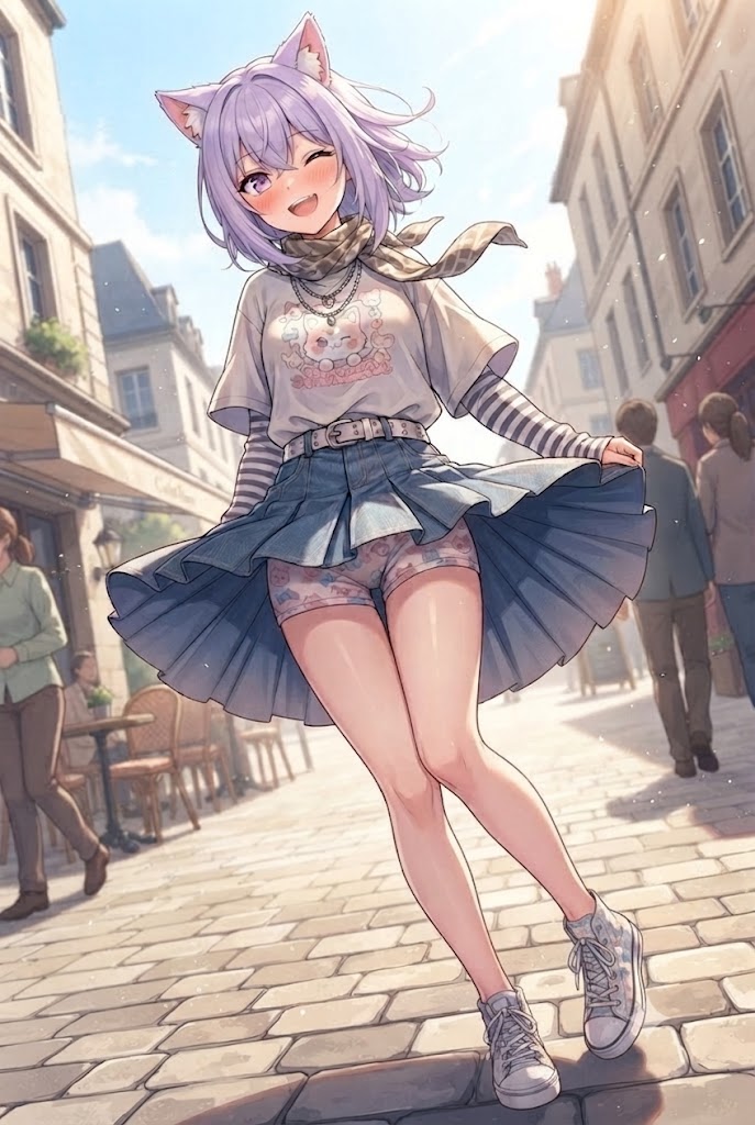 街デート中のパンチラのシス