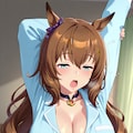 マルゼンスキー　パジャマ寝起き 4枚目