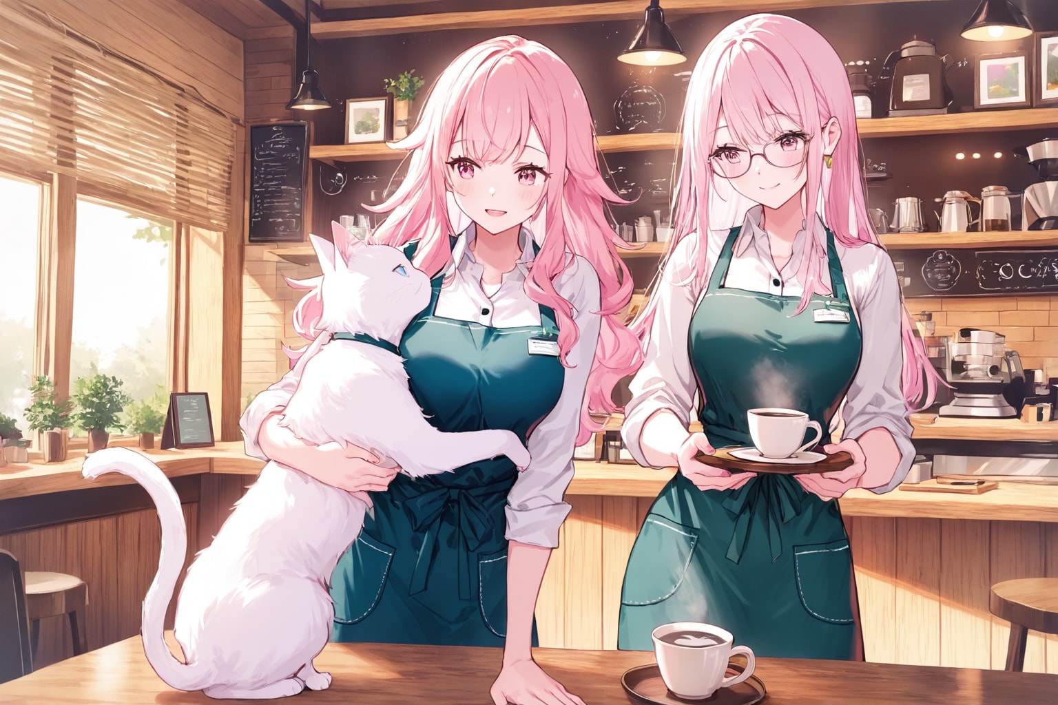 喫茶店の美人姉妹