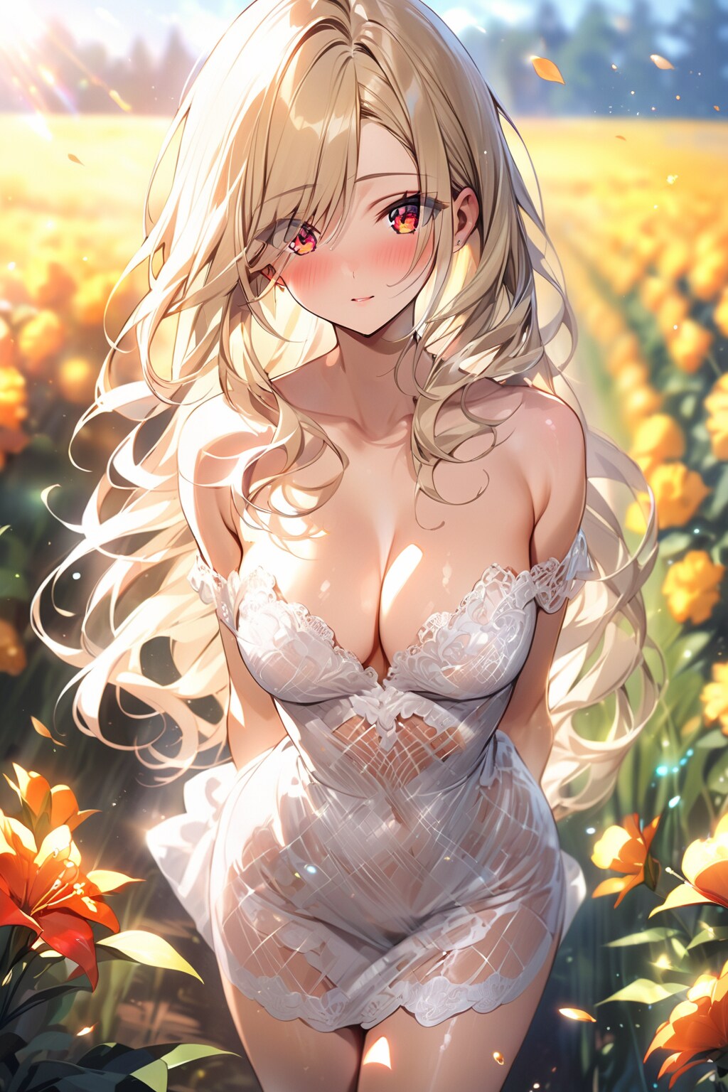 花の中で
