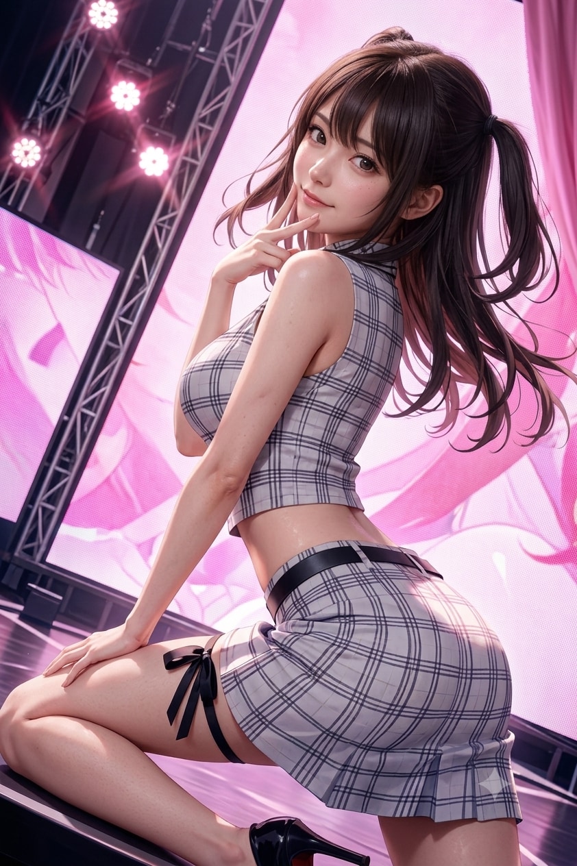 腰のラインがセクシーすぎる地下アイドルのお姉さん♡
