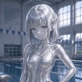 集団銀像化のプール 5枚目