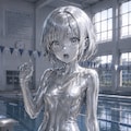 集団銀像化のプール 2枚目