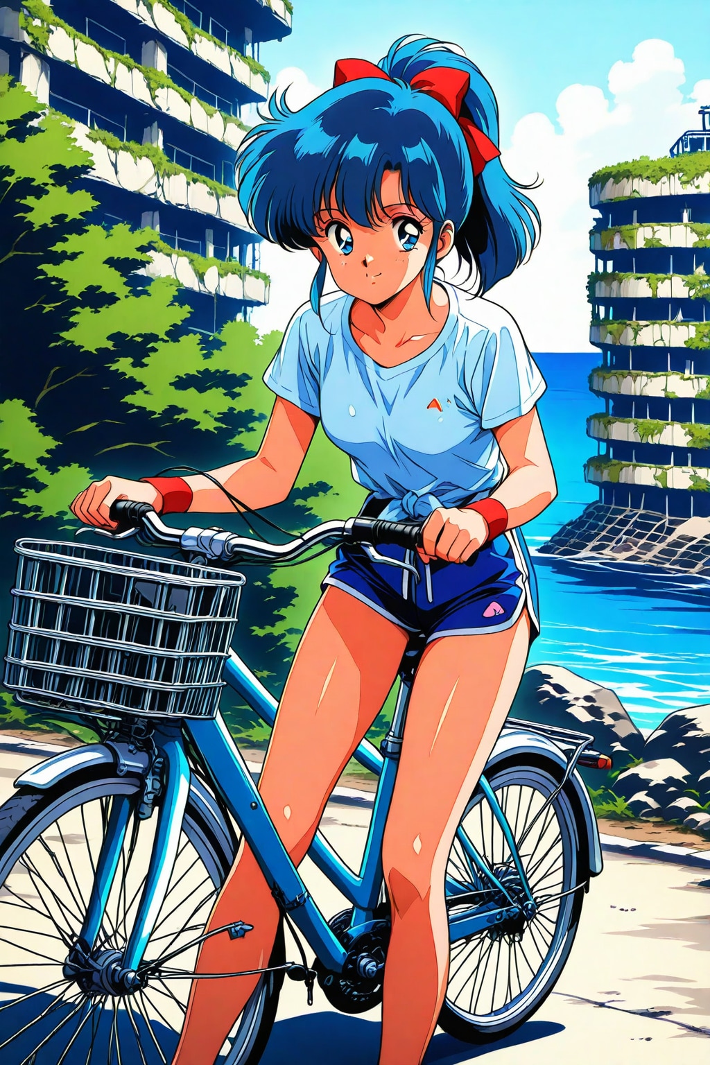 青ぽにちゃん サイクリング | の人気AIイラスト・グラビア