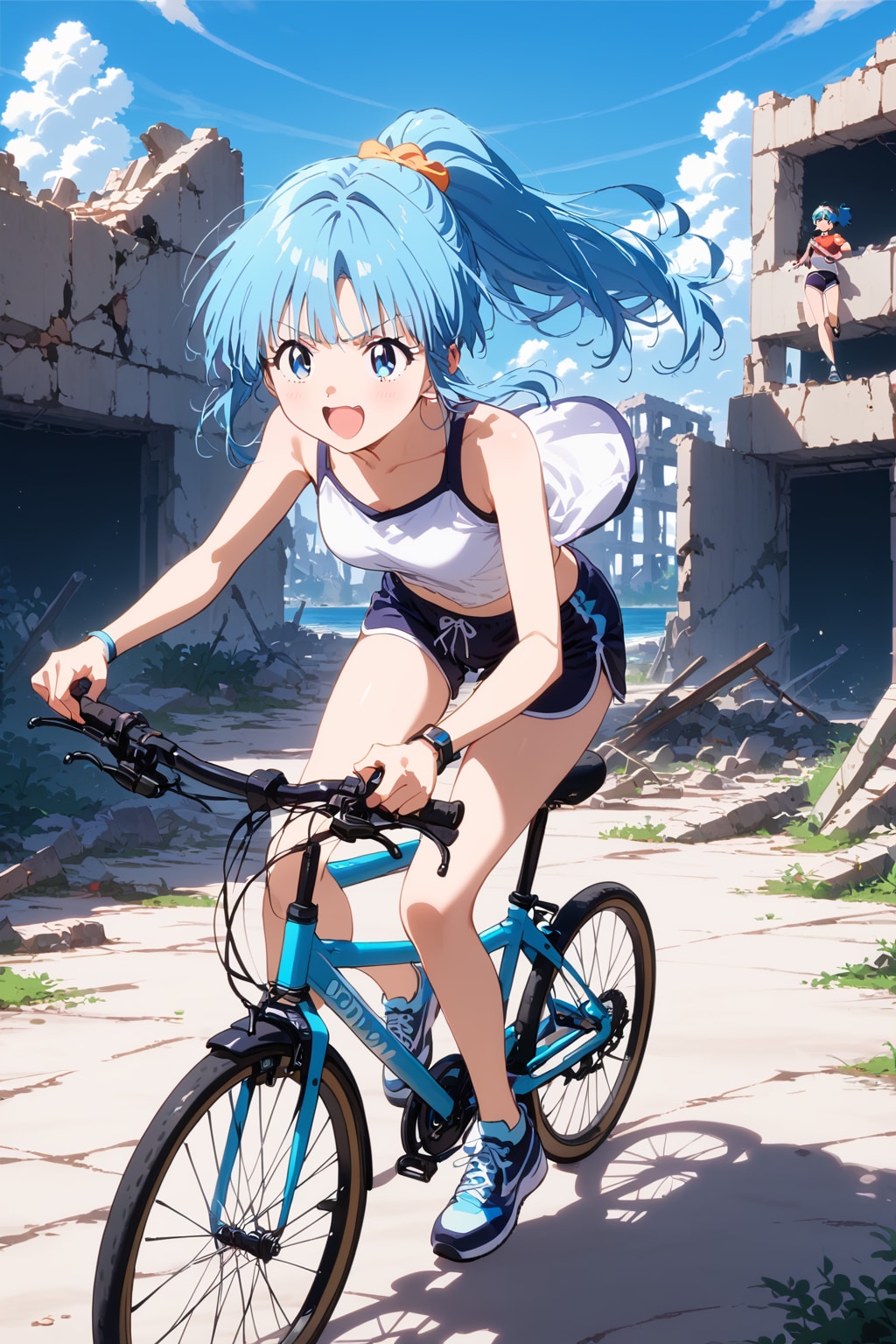 青ぽにちゃん サイクリング