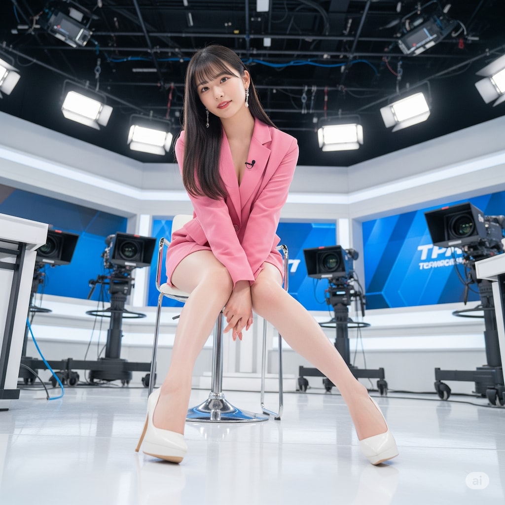 足元からの女子アナ