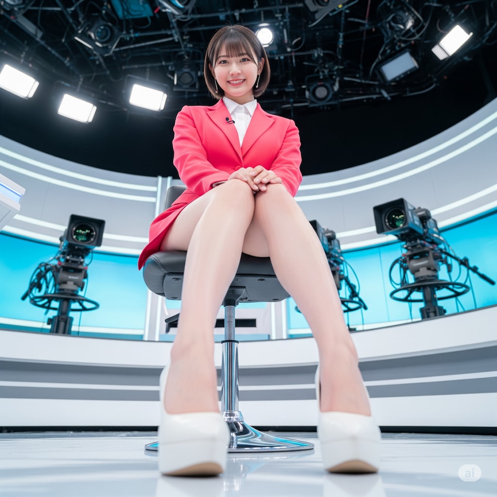 足元からの女子アナ